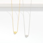 Wholesale dainty Chain Link Necklace Metal Heart Pendant Gold Dipped L Extender