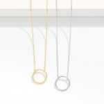 Wholesale dainty Chain Link Necklace Metal Hoop Pendant Gold Dipped L Extender L
