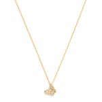Wholesale dainty Chain Link Necklace Cubic Zirconia Butterfly Pendant Gold Dippe