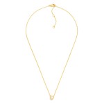 Wholesale dainty Chain Link Necklace Cubic Zirconia Circle Metal Border Pendant