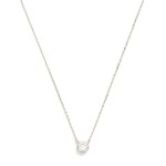 Wholesale dainty Chain Link Necklace Cubic Zirconia Circle Metal Border Pendant