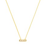 Wholesale dainty Chain Link Necklace Cubic Zirconia Bar Pendant Gold Dipped L Ex