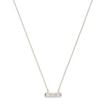 Wholesale dainty Chain Link Necklace Cubic Zirconia Bar Pendant Gold Dipped L Ex
