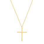 Wholesale dainty Chain Link Necklace Metal Cross Pendant Gold Dipped L Extender