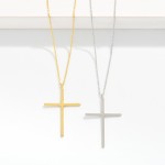 Wholesale dainty Chain Link Necklace Metal Cross Pendant Gold Dipped L Extender