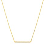 Wholesale dainty Chain Link Necklace Cubic Zirconia Bar Pendant Gold Dipped L Ex