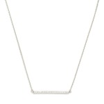 Wholesale dainty Chain Link Necklace Cubic Zirconia Bar Pendant Gold Dipped L Ex
