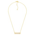 Wholesale dainty Chain Link Necklace Cubic Zirconia Bar Pendant Gold Dipped L Ex