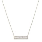 Wholesale dainty Chain Link Necklace Cubic Zirconia Bar Pendant Gold Dipped L Ex