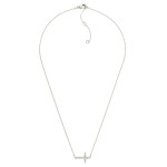 Wholesale dainty Chain Link Necklace Cubic Zirconia East West Cross Pendant Gold