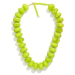 Wholesale chunky Rondelle Bead Necklace oversized glossy beads finished slim see