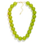 Wholesale chunky Round Bead Necklace strung oversized glossy beads bold polished
