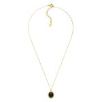 Wholesale dainty Lip Chain Necklace Faceted Acetate Oval Pendant Metal Studded B