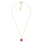 Wholesale dainty Lip Chain Necklace Faceted Acetate Oval Pendant Metal Studded B