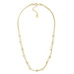 Wholesale layered Snake Chain Necklace Metal Square Stations Stainless Steel Wat