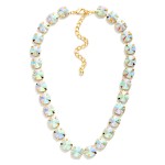 Wholesale crystal Cup Chain Necklace lined large round glass crystals polished p