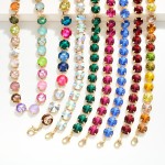 Wholesale crystal Cup Chain Necklace lined large round glass crystals polished p
