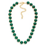Wholesale crystal Cup Chain Necklace lined large round glass crystals polished p