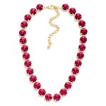 Wholesale crystal Cup Chain Necklace lined large round glass crystals polished p