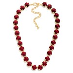 Wholesale crystal Cup Chain Necklace lined large round glass crystals polished p