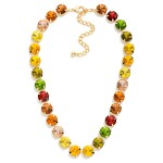 Wholesale crystal Cup Chain Necklace lined large round glass crystals polished p