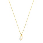Wholesale single Pearl Drop Pendant Necklace lustrous faux pearl suspended delic