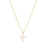 Wholesale cubic Zirconia Cross Pendant Necklace slender cross set end end sparkl