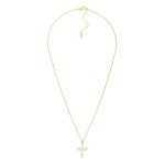 Wholesale cubic Zirconia Cross Pendant Necklace slender cross set end end sparkl