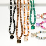 Wholesale beaded Crystal Pendant Necklace strung faceted rondelle beads blended