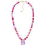 Wholesale beaded Crystal Pendant Necklace strung faceted rondelle beads blended