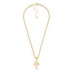 Wholesale rope Chain Cross Necklace dainty sparkling cross pendant classic twist