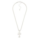 Wholesale rope Chain Cross Necklace dainty sparkling cross pendant classic twist