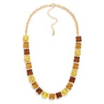 Wholesale square Crystal Statement Necklace cushion cut stones set edge edge spa