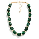 Wholesale chunky Resin Bead Necklace strung polished barrel beads spaced small m