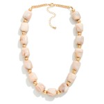 Wholesale chunky Resin Bead Necklace strung polished barrel beads spaced small m