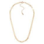 Wholesale flat Link Chain Necklace sleek shimmering chain flat interlocking link