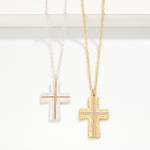 Wholesale textured Cross Pendant Necklace hammered cross pendant beaded inlay co