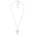Wholesale textured Cross Pendant Necklace hammered cross pendant beaded inlay co