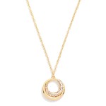 Wholesale pave Circle Pendant Necklace open ring pendant crescent sparkling rhin