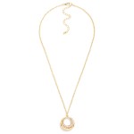 Wholesale pave Circle Pendant Necklace open ring pendant crescent sparkling rhin