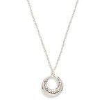 Wholesale pave Circle Pendant Necklace open ring pendant crescent sparkling rhin