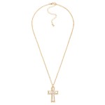 Wholesale mixed Metal Cross Pendant Necklace framed cross pendant contrasting br