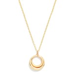 Wholesale organic Circle Pendant Necklace sculptural open ring pendant has soft