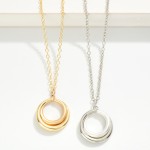 Wholesale organic Circle Pendant Necklace sculptural open ring pendant has soft
