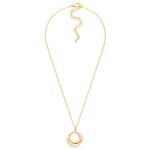 Wholesale organic Circle Pendant Necklace sculptural open ring pendant has soft