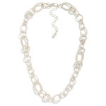 Wholesale mixed Link Chain Necklace combining smooth textured oval links subtle