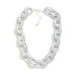 Wholesale chunky Chain Link Statement Necklace oversized oval links soft matte f