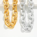 Wholesale chunky Chain Link Statement Necklace oversized oval links soft matte f