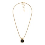 Wholesale square Stone Pendant Necklace single cushion cut cabochon stone set fr
