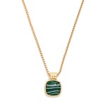 Wholesale square Stone Pendant Necklace single cushion cut cabochon stone set fr